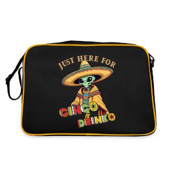 Funny Fiesta Alien Mexican Holiday - Retro Bag - black/gold - Back