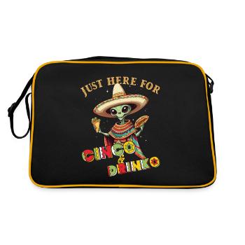 Fiesta Alien Saying Mexican Holiday - Retro Bag - black/gold - Back