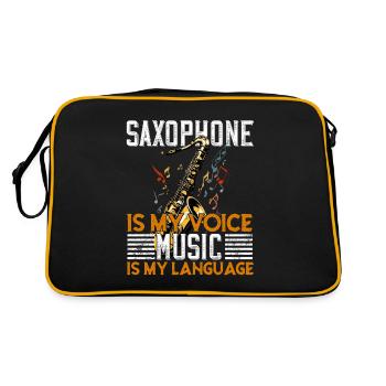 Joueur de saxophone de conception de saxophone drôle disant - Sac Retro - noir/or - Dos