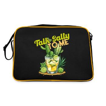 Lustiger Tequila Spruch Cinco De Mayo Design - Retro Tasche - Schwarz/Gold - Hinten
