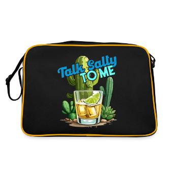 Lustiger Tequila Spruch Cinco De Mayo Design - Retro Tasche - Schwarz/Gold - Hinten