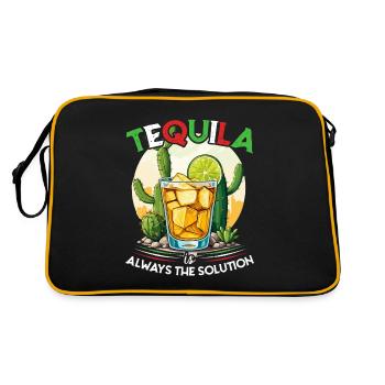 Lustiges Tequila Design Cinco De Mayo Ikonisches - Retro Tasche - Schwarz/Gold - Hinten