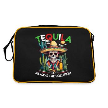 Lustiger Tequila Spruch Cinco De Mayo Mexiko - Retro Tasche - Schwarz/Gold - Hinten