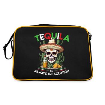 Lustiger Tequila Spruch Cinco de Mayo Design - Retro Tasche - Schwarz/Gold - Hinten