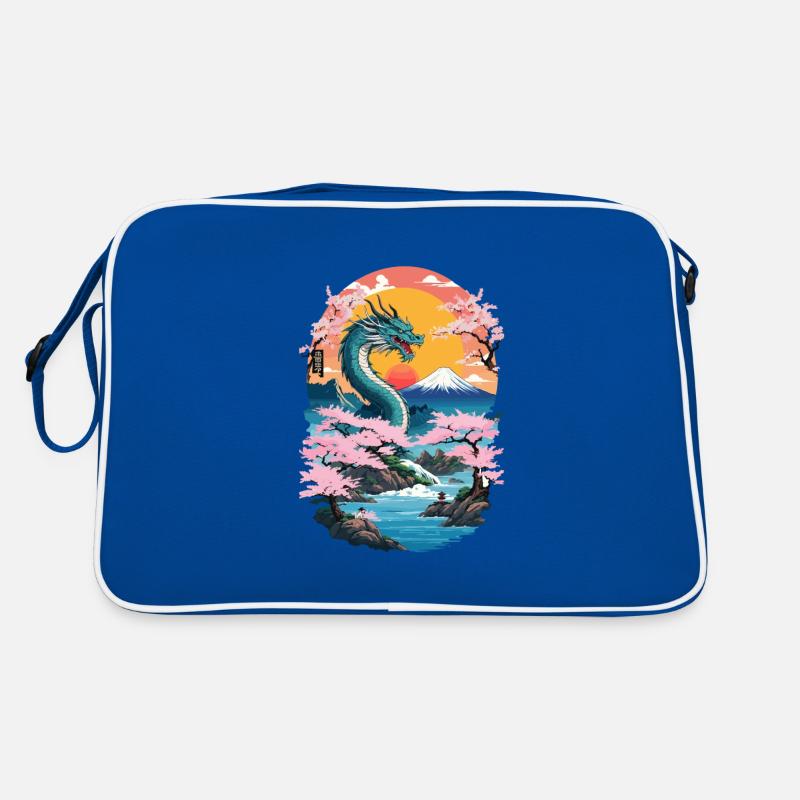 Cherry Blossoms Ukiyo-E Art Dragon Anime Sac Retro