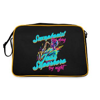 Conception de saxophone amusante pour les amateurs de musique jazz - Sac Retro - noir/or - Dos