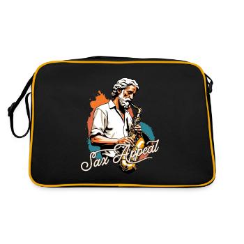 Funny saxophone design with sax appeal - Retro Bag - black/gold - Back