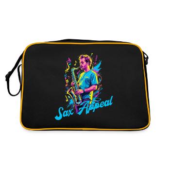 Saxophone Drôle Design Jazz Amateur de musique - Sac Retro - noir/or - Dos