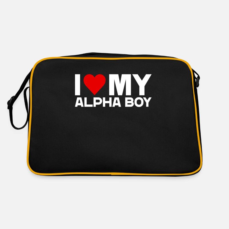 J’aime mon petit ami alpha Amour de la Saint-Valentin Sac Retro