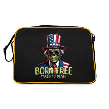 Frei Geboren Zu Tode Besteuert 4. Juli - Retro Tasche - Schwarz/Gold - Hinten