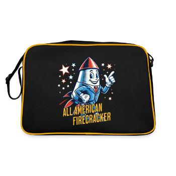 All American Firecracker Retro Vintage Design - Retro Tasche - Schwarz/Gold - Hinten