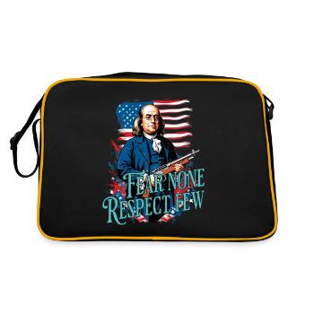 Fürchtet Niemanden, Respektiert Wenige. - Retro Tasche - Schwarz/Gold - Hinten