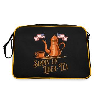 Sippin' On Liber-tea Independence Day Fun - Retro Tasche - Schwarz/Gold - Hinten