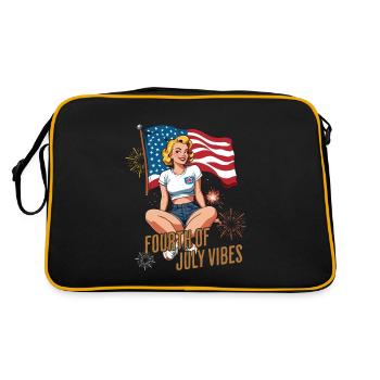 4th of July Independence American Sentiment - Retro Bag - black/gold - Back