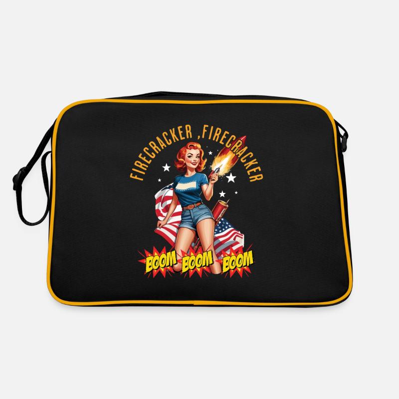 Feuerwerkskörper Mädchen Retro Vintage Design Retro Tasche
