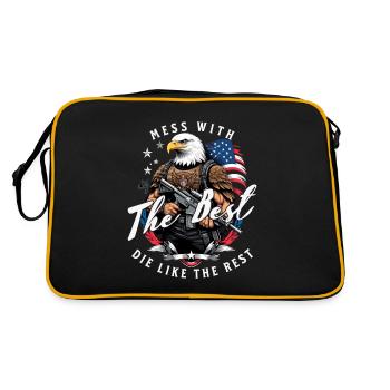 Mess With Best Funny Freedom Design July 4 - Retro Bag - black/gold - Back