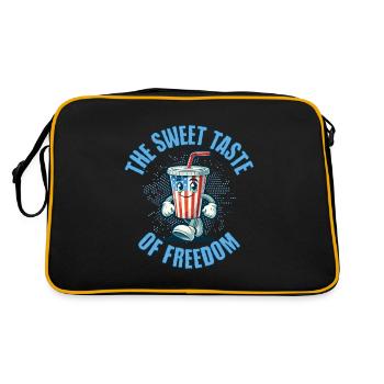 Taste Of Freedom Retro Vintage Design - Retro Tasche - Schwarz/Gold - Hinten