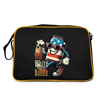Red White Booze Retro Vintage Design - Retro Bag - black/gold - Back