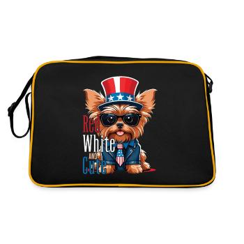 Yorkshire Terrier 4th of July Dog Lover - Retro Bag - black/gold - Back
