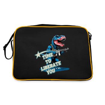 Il est temps de libérer un dinosaure drôle des États-Unis - Sac Retro - noir/or - Dos