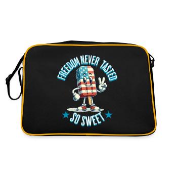 Taste of Freedom 4th of July Ice Cream Design - Retro Tasche - Schwarz/Gold - Hinten