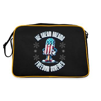 Lustiges Eis 4th Of July Memorial Day - Retro Tasche - Schwarz/Gold - Hinten