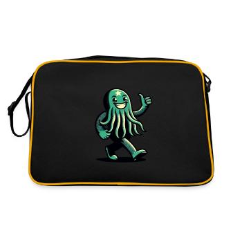 Funny Happy Cthulhu Funny Cthulhu - Retro Bag - black/gold - Back