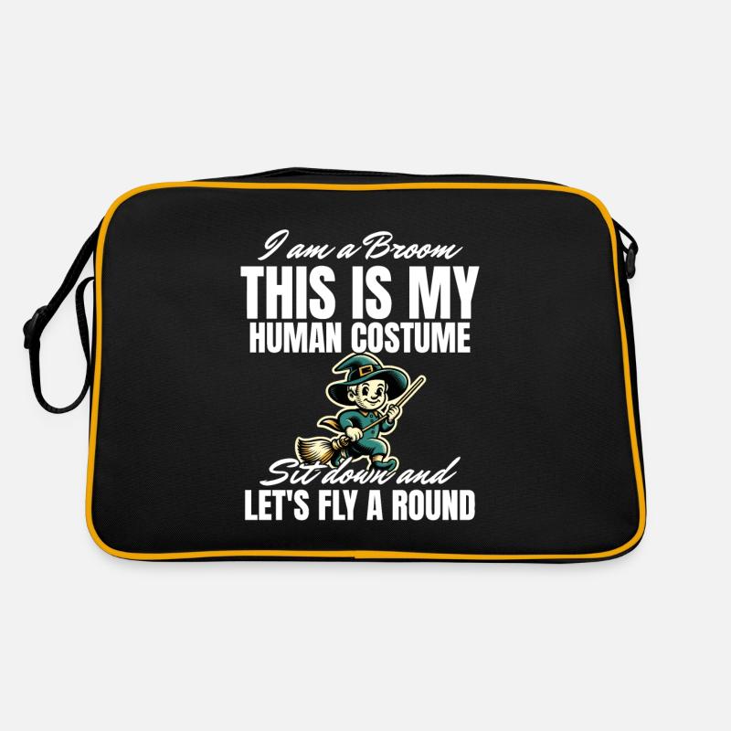 Bin Ein Besen Lustiges Halloween Spruch Retro Tasche
