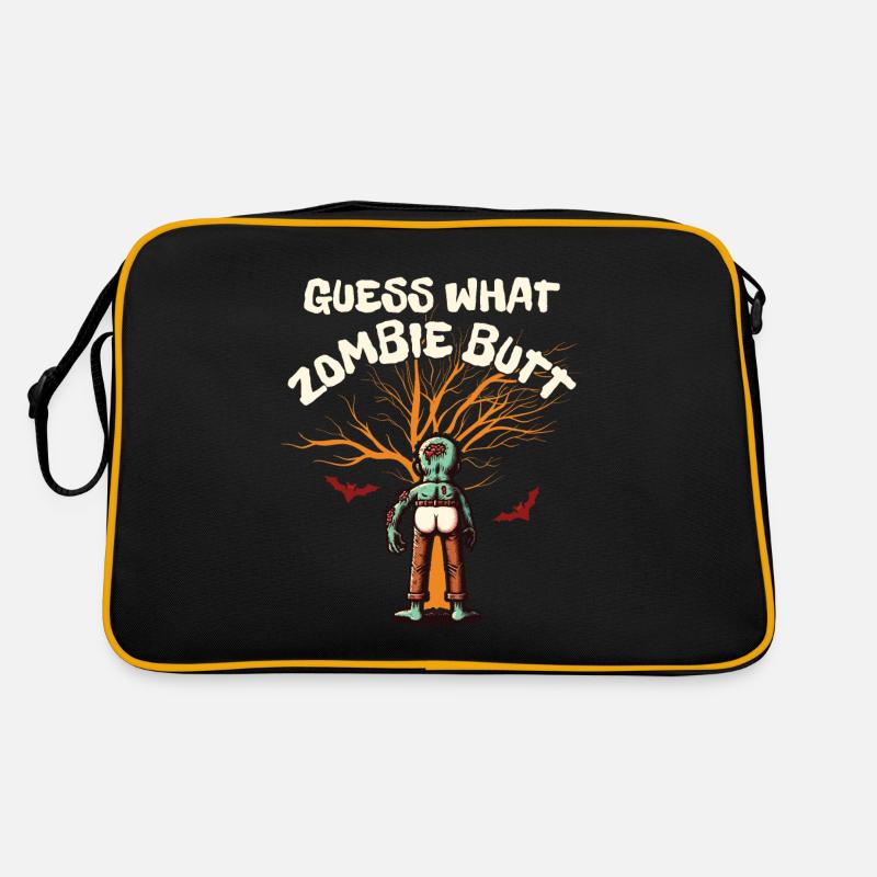 Guess what? Zombie butt! Funny saying Retro Bag