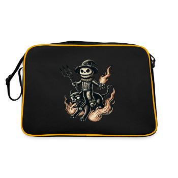 diCreepy Devil Cat Dark Cats Design - Sac Retro - noir/or - Dos