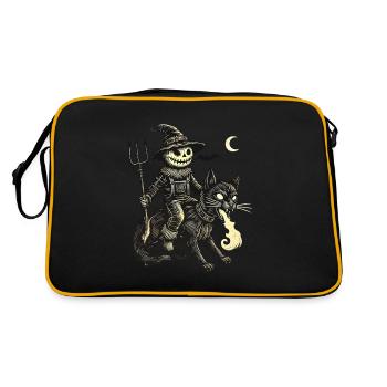Creepy Devil Cat Dark Cat Rider - Sac Retro - noir/or - Dos