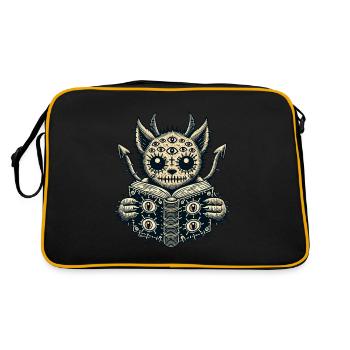 Goth Cat Devilish Demons Cat Horror Cat - Retro Bag - black/gold - Back