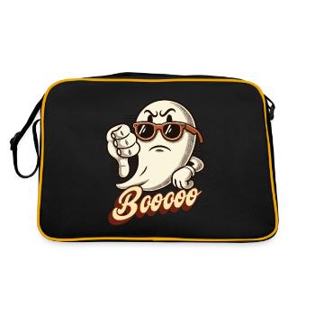 Booing Ghost Funny Ghost Design - Retro Bag - black/gold - Back