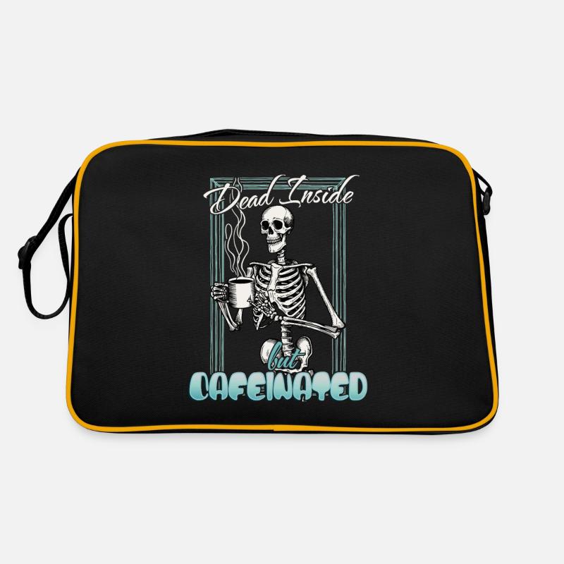 Dead Inside But coffee Lustiger Kaffeeliebhaber Retro Tasche