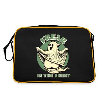 Freak in the Sheet Funny Halloween Ghost - Retro Bag - black/gold - Back