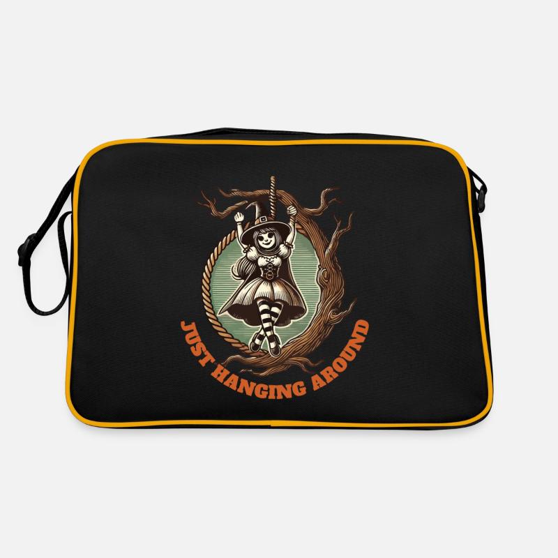 Juste traîner drôle de dicton d’Halloween Sac Retro