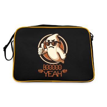 Boo yes Ghost Halloween Saying Design - Retro Bag - black/gold - Back