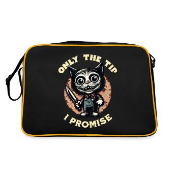 Funny Cat Saying only The Tip Psycho Cat - Retro Bag - black/gold - Back