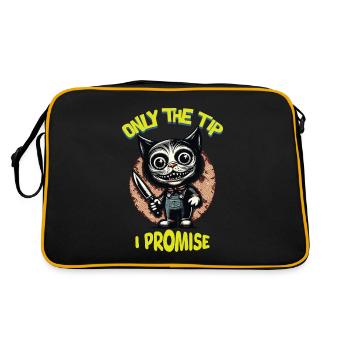 Funny Cat Saying only The Tip Psycho Cat - Retro Bag - black/gold - Back