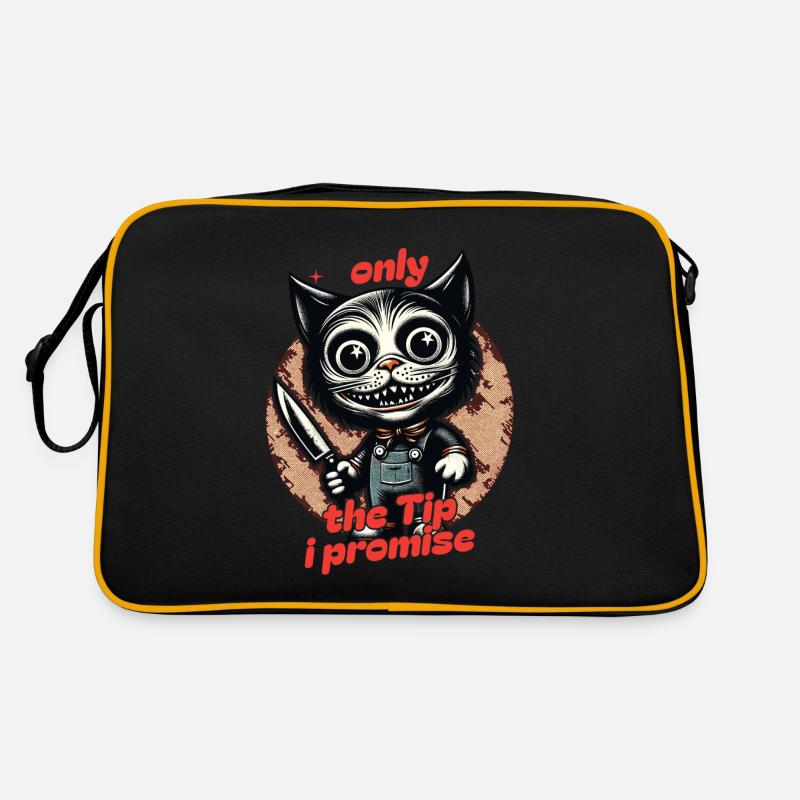 Lustiger Katzen Spruch only The Tip Psycho Katze Retro Tasche