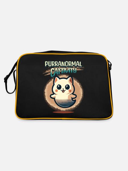 Purranormal Cattivity Spooky Cat Lover - Sac Retro - noir/or - Dos