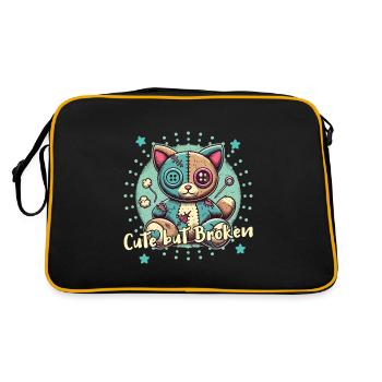 Mental Psychopath Cute But Broken - Retro Bag - black/gold - Back