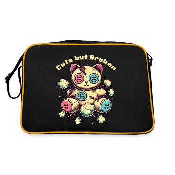 Psychopathe mental Chat mignon mais cassé - Sac Retro - noir/or - Dos