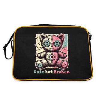 Psychopathe mental Déclaration mignonne mais brisée - Sac Retro - noir/or - Dos