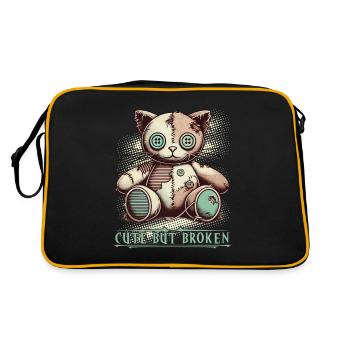 Mental Psychopath Cute But Broken Charm - Retro Bag - black/gold - Back