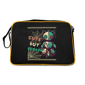 Mental Psychopath Cute But Broken Design - Retro Bag - black/gold - Back
