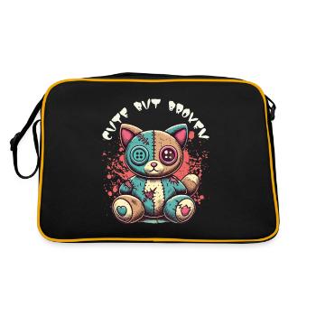 Psychopathe mental Chat mignon mais cassé - Sac Retro - noir/or - Dos