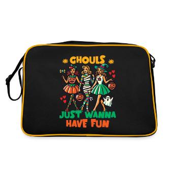 Les goules veulent juste s’amuser Halloween Fun - Sac Retro - noir/or - Dos