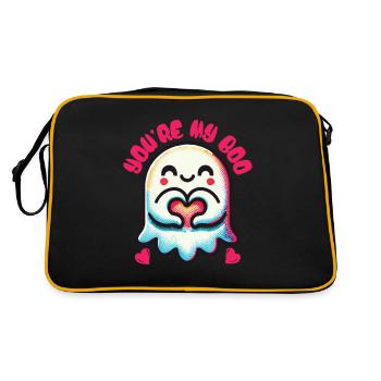 Cute Ghost Motif You're My Boo - Retro Bag - black/gold - Back