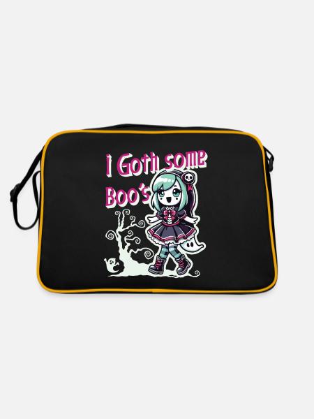 Halloween Goth Girl J’ai des fantômes - Sac Retro - noir/or - Dos